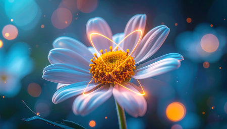 Beautiful chamomile flower on bokeh background.の素材