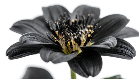 Black flower isolated on white background. Close-up. Macro.の素材