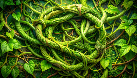 Green leaves in the garden. 3d rendering. Computer digital drawing.の素材