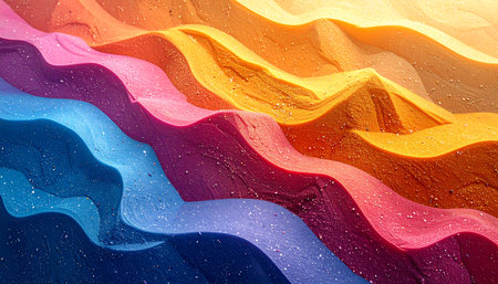 Colorful abstract background of sand dunes. 3D illustration.の素材