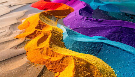 colorful sand on the beach as a background. close-upの素材