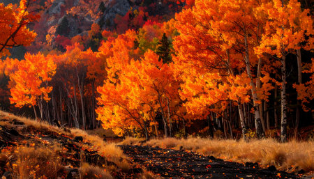Colorful autumn forest in Colorado, United States. Fall season.の素材