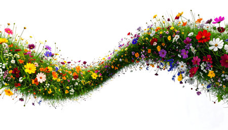 flowers on a white background. 3d rendering, 3d illustration.の素材