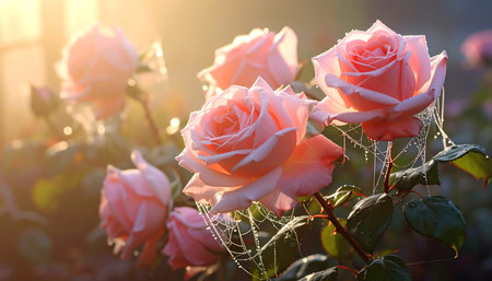 Roses in the garden, Roses are beautiful with a beautiful sunny day.の素材