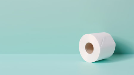 A roll of white toilet paper mockup, without prints or branding, on a green background. high quality illustrationの素材