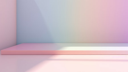Light pink and blue background with podium for product, business presentation, mockup template abstraction, backdrop. High quality illustrationの素材