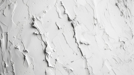 Closeup texture fragment shot of white plaster, putty on the wall with irregularities and roughness. High quality photoの素材