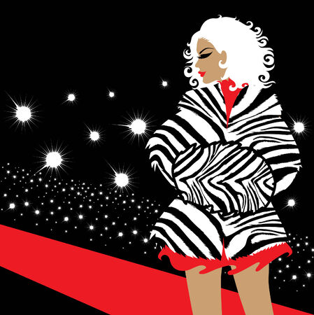 Holliwood Star on the Red carpetのイラスト素材