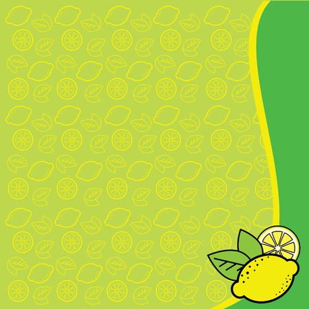 Green background with lemonsのイラスト素材