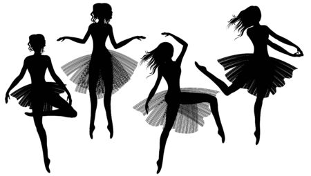 Girls dancing modern ballet 2のイラスト素材