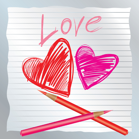 Valentine's Day background with heartsのイラスト素材