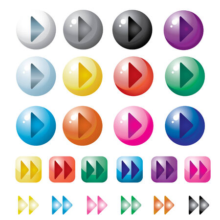Set of colorful glassy web buttonsのイラスト素材