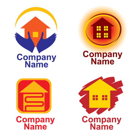 Set of house logosのイラスト素材