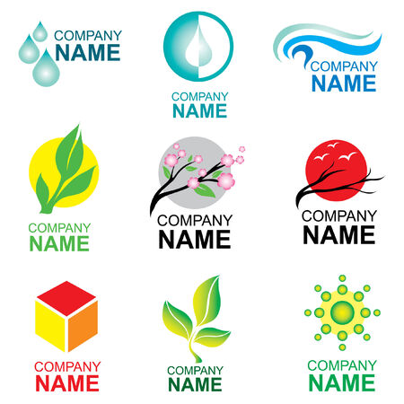 Set of logo design - nature and ecilogyのイラスト素材