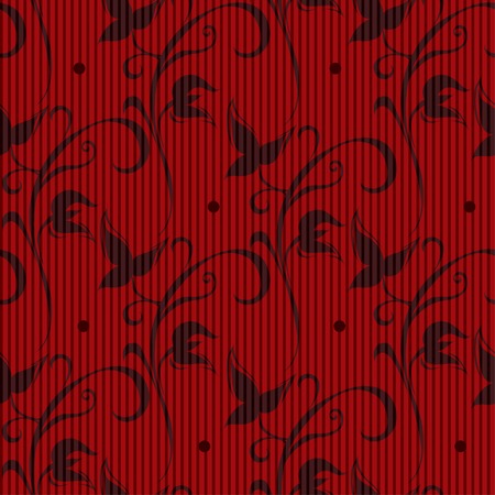 Seamless red floral patternのイラスト素材