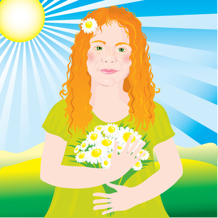 little ginger girlのイラスト素材