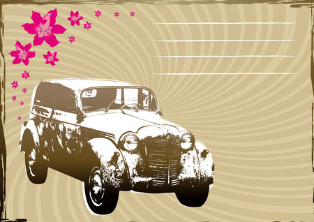 Vintage background with old carのイラスト素材