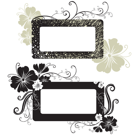 Two Vector Floral vintage frame (From my のイラスト素材