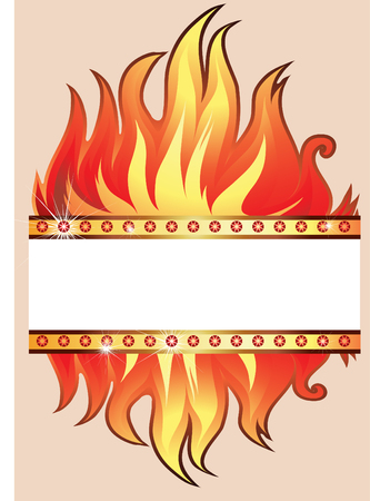 Vector frame background with fire (From my big のイラスト素材