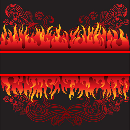 Beautiful frame background with fire (from my big のイラスト素材