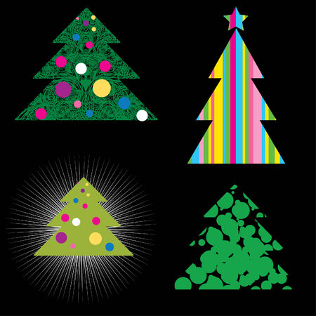 set of decorative shining cute Christmas trees (from my のイラスト素材