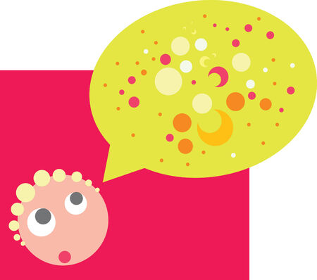 illustration of cute bright face with ideaのイラスト素材