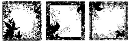Set of Vector Floral vintage black frames (From my のイラスト素材