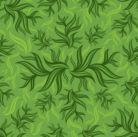 Seamless green floral pattern with leafs (From my big のイラスト素材