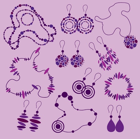 set of fashion jewelryのイラスト素材