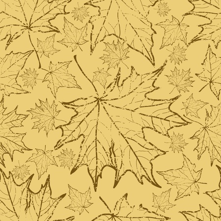 Seamless vector grunge autumn leaves background. Thanksgiving  のイラスト素材