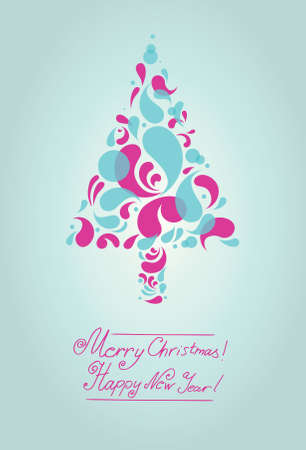 Vector decorative shining cute Christmas tree background (from my のイラスト素材