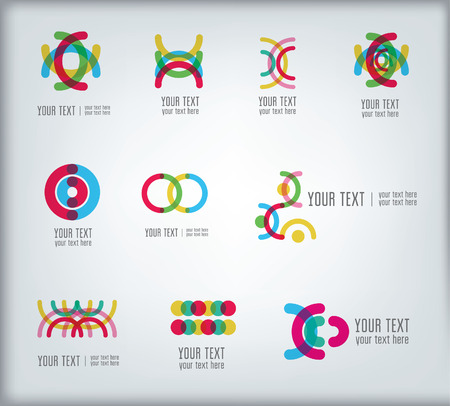 Set of bright abstract design elements for logo designのイラスト素材