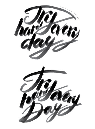 Vector handmade motivation quotes - drawn by ink and brushのイラスト素材