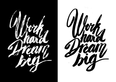 Vector handmade motivation quotes - drawn by ink and brushのイラスト素材