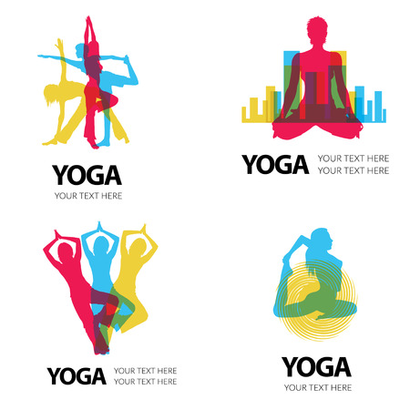 Vector set of modern abstract forms logos -  colorful designのイラスト素材