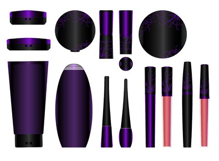 Set of cosmetic packages samples for product designのイラスト素材