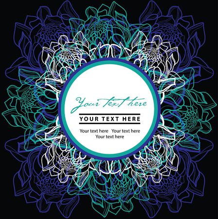 Vector organic natural floral frame background - design elementsのイラスト素材