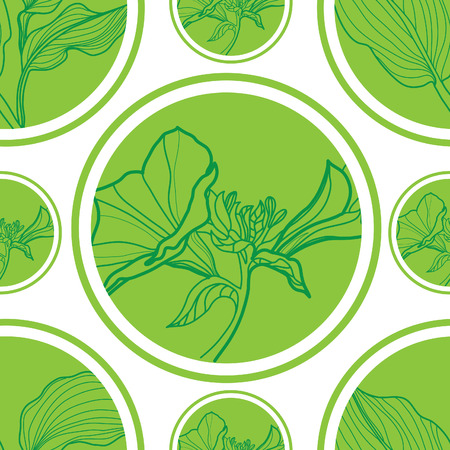 Vector seamless floral pattern with treeのイラスト素材