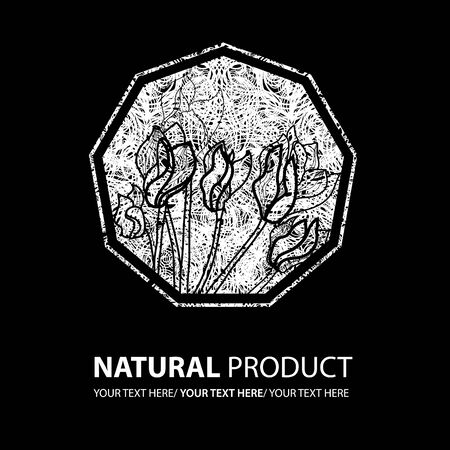 Vector grunge design element for organic natural logoのイラスト素材