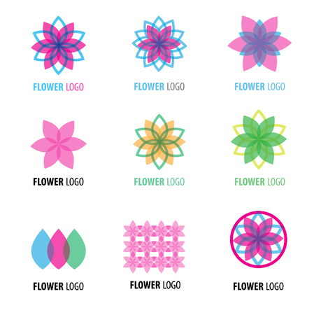 Vector set of design elements - floral logosのイラスト素材
