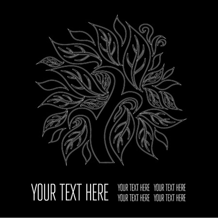 Vector stylish black floral background - design elements can be used for invitation, greeting cardsのイラスト素材