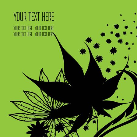 Vector stylish black floral background - design elements can be used for invitation, greeting cardsのイラスト素材