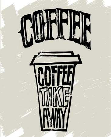 Vector set of hand lettering signs COFFEE MENUのイラスト素材