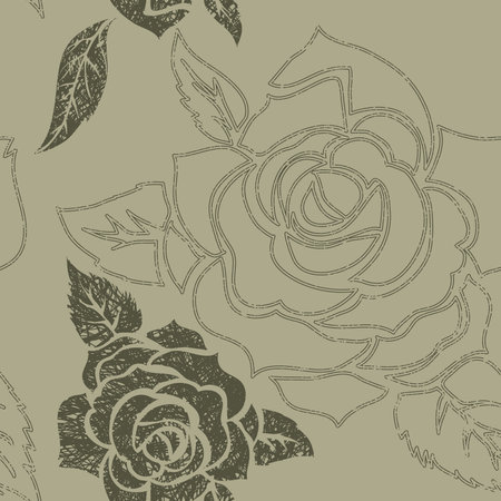 Vector seamless floral pattern from rosesのイラスト素材