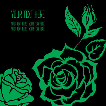 Vector stylish black floral background - design elements can be used for invitation, greeting cardsのイラスト素材