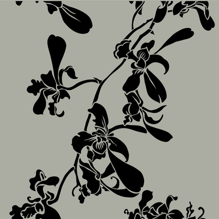 seamless floral pattern from orchidsのイラスト素材