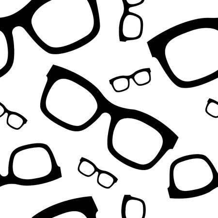 Vector seamless pattern from stylish glasses. Fashion illustration background.のイラスト素材