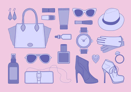 Vector set - female fashion objectsのイラスト素材