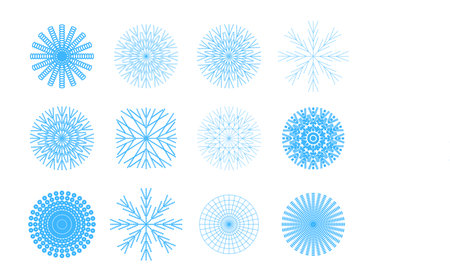 Set of snowflakes. Christmas and new year Vector illustrationのイラスト素材