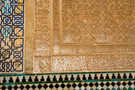 plaster ornament in alhambra, granada, spainのeditorial素材